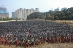 长沙数千辆共享单车集中摆放工地 - 湖南红网
