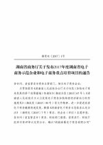 湖南省商务厅关于发布2017年度湖南省电子商务示范企业和电子商务重点培育项目的通告 - 商务厅